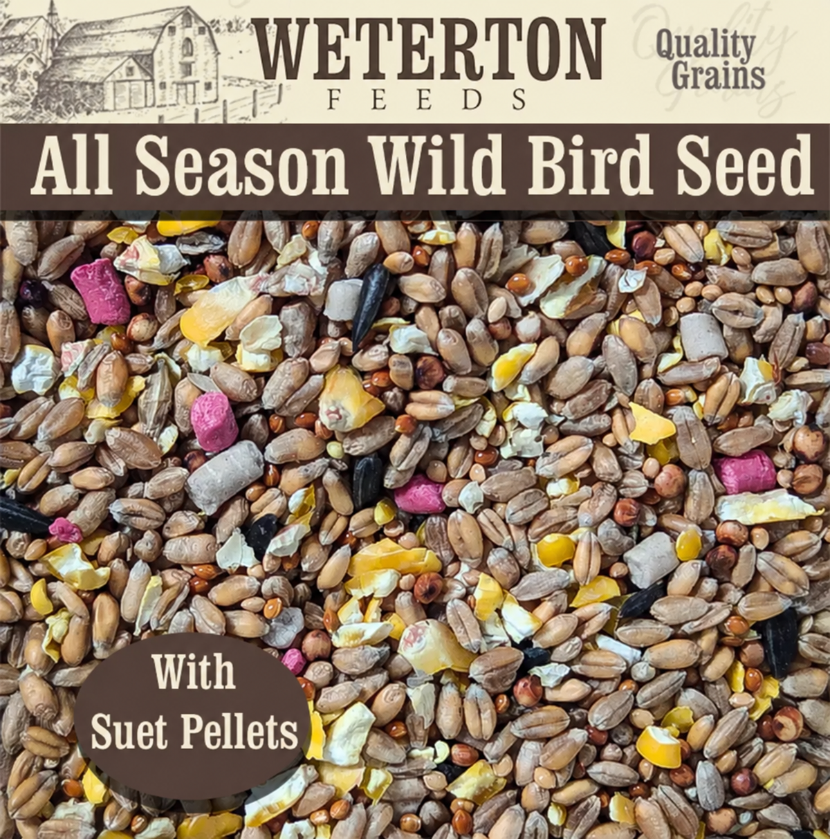 Wild Bird Seed Mixture All Seasons With Suet