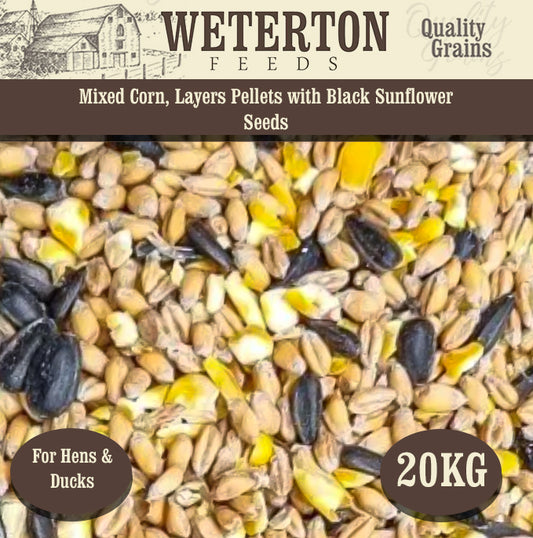 Mixed Corn With Black Sunflower Seeds 20kg