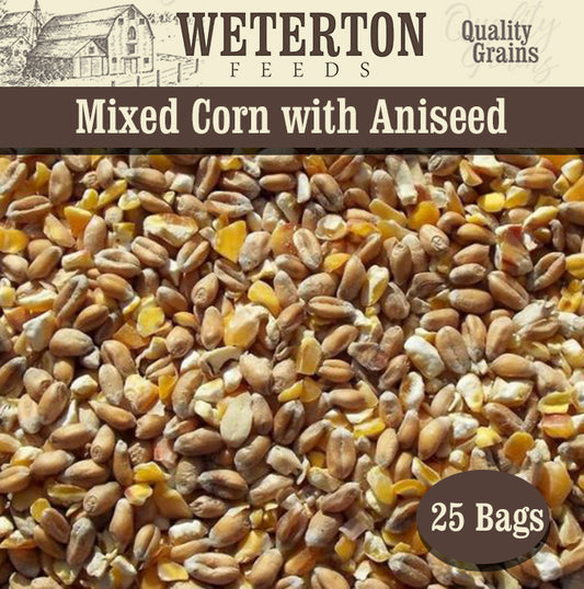 500Kg Mixed Corn with Aniseed for Poultry, Pheasants, 25 x 20Kg Bags