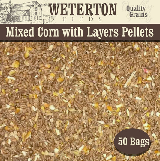 1000Kg Mixed Corn with Layers Pellets for Poultry 50 x 20Kg Bags