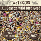 20KG Wild Bird Seed Mixture All Seasons With Suet